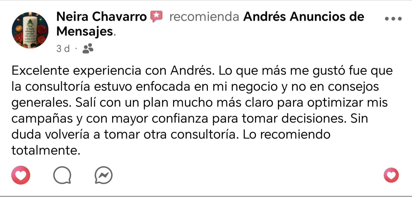 Recomendación de Neira Chavarro sobre Andrés Anuncios de Mensajes